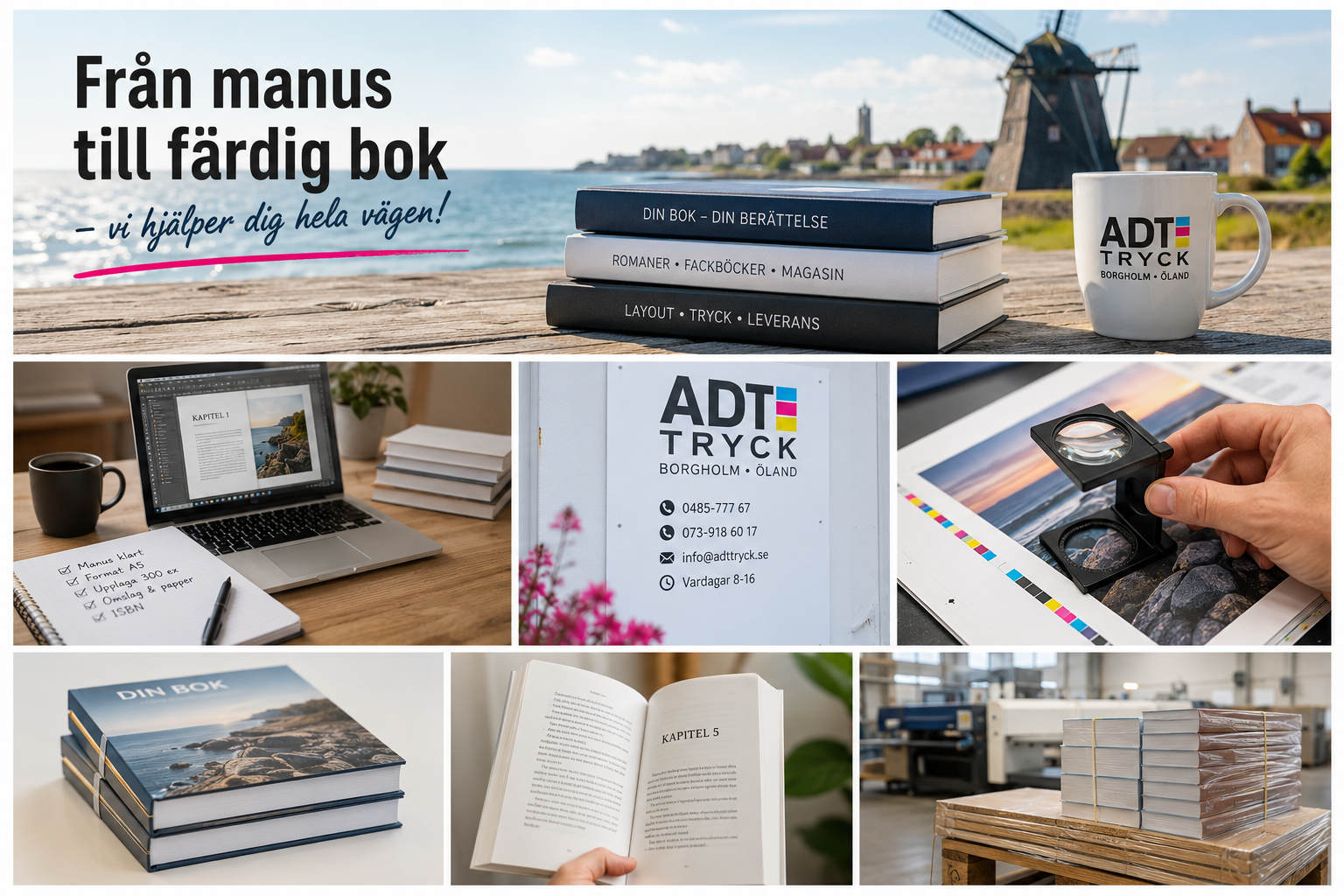 Hur du anlitar ADT Tryck för layout och tryck av din bok